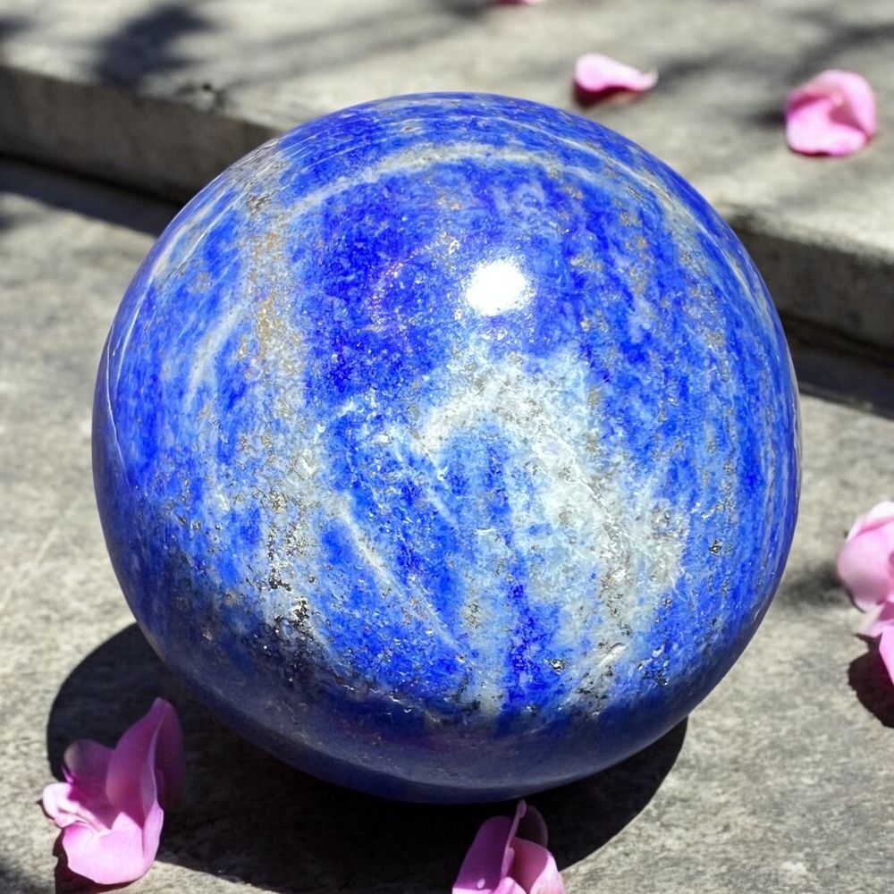 Lapis Lazuli Meditation Sphere UV Reactive